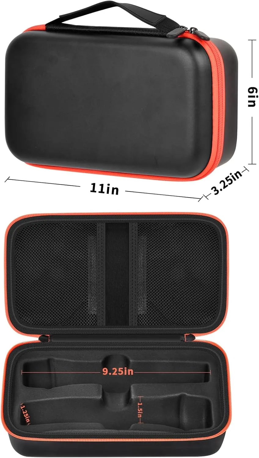 Wireless Microphone Case Compatible with JBL Wireless Two Microphone System, Handheld Dual Mic Travel Bag for Singing or Karaoke for Receivers, Adapters, AA Batteries-Black(Box Only)