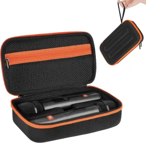 Wireless Microphone Case Compatible with JBL Wireless Two Microphone System,Protable Handheld Dual Mic Travel Bag Storage Box for Receivers, Adapters, AA Batteries(Box Only)
