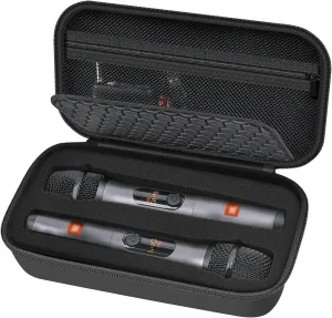 Wireless Microphone Case Compatible with JBL Wireless Two Microphone/for JBL Partybox, Handheld Dual Mic Travel Storage Bag for Receiver, Batteries and Other Accessories - Black (Box Only)