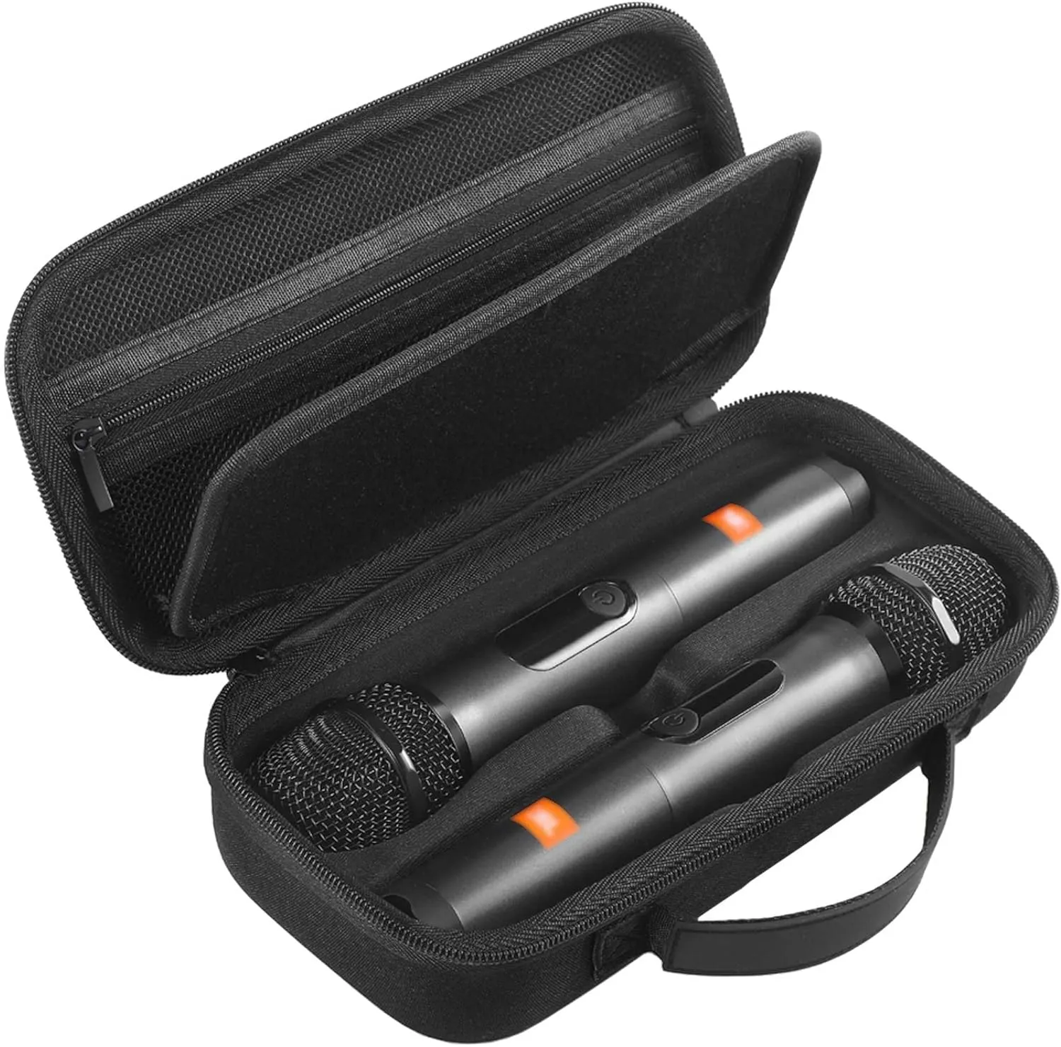 Wireless Microphone Portable Carrying Case Compatible with JBL Wireless Two Microphone System, Dual Mic Hard Bag Suitable for Travel and Home Storage (Charcoal Black)