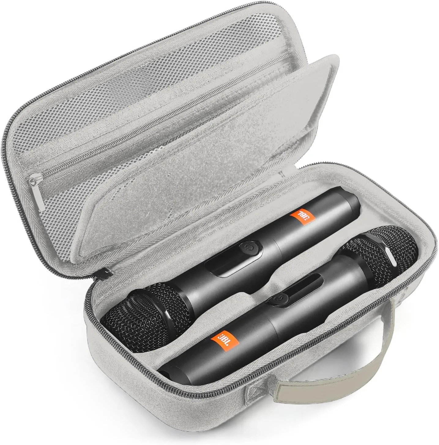 Wireless Microphone Portable Carrying Case Compatible with JBL Wireless Two Microphone System, Dual Mic Hard Bag Suitable for Travel and Home Storage (Charcoal Gray)