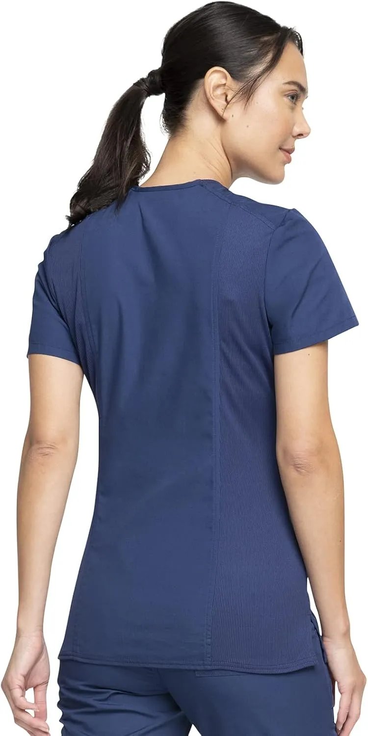 Women's Mock Wrap Top Workwear Originals with Rib-Knit Back Panels WW650
