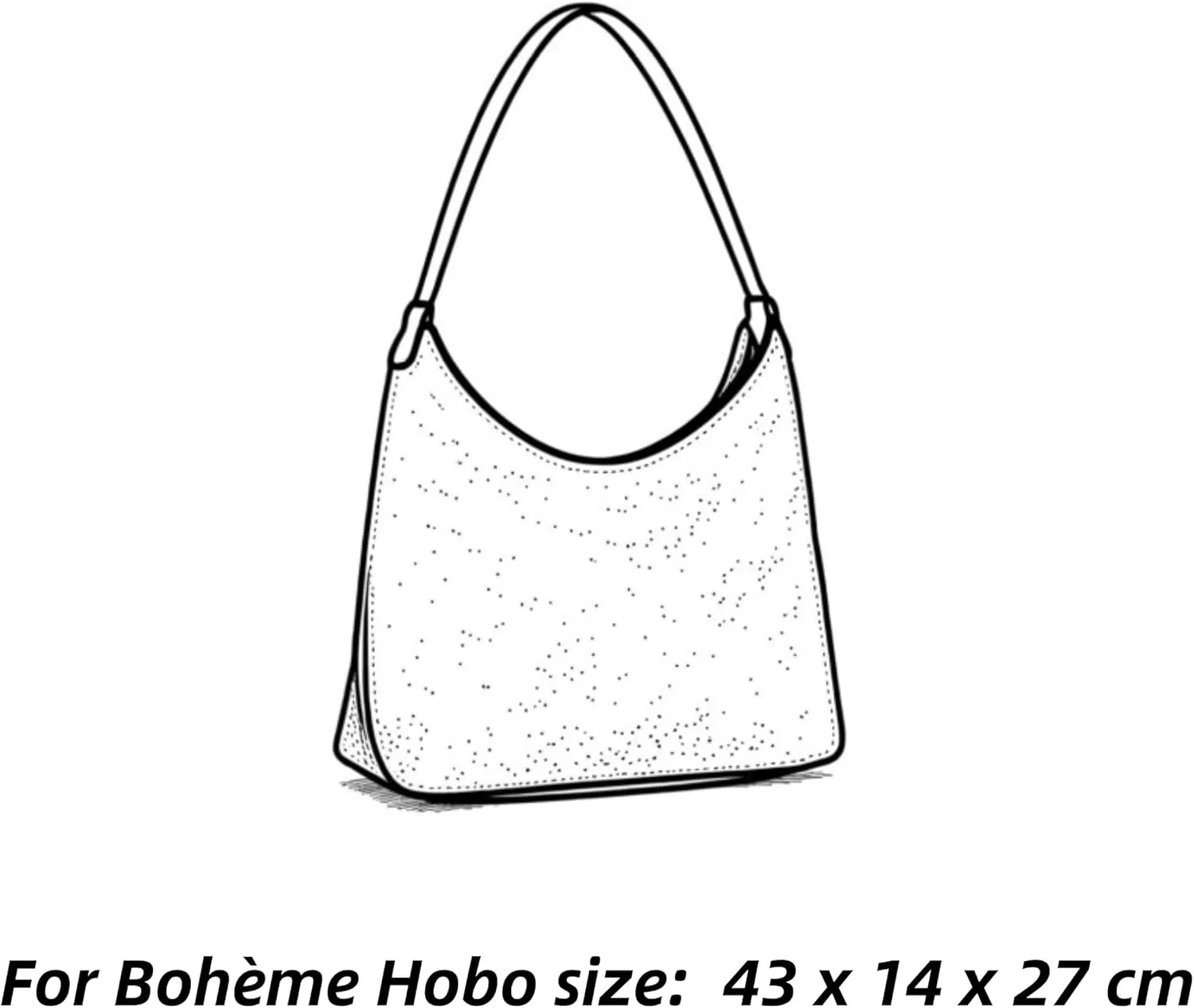 Xoppia Bag Organizer compatible with Bohème Hobo bag.(Black, Style B)
