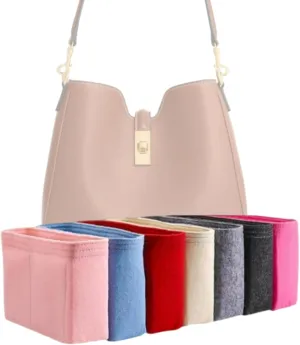 Xoppia Bag Organizer compatible with Celine Medium Camille 16 Soft Bag. Felt Insert Liner for Women Handbag. (Beige, Style A: Exposure)