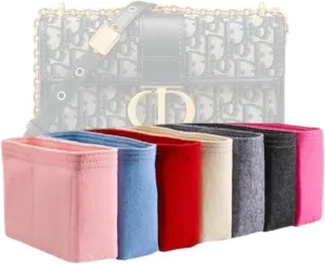 Xoppia Bag Organizer compatible with Dior 30 Montaigne East-West Bag. Felt Insert Liner for Women Handbag. (Black, Style A: Exposure)