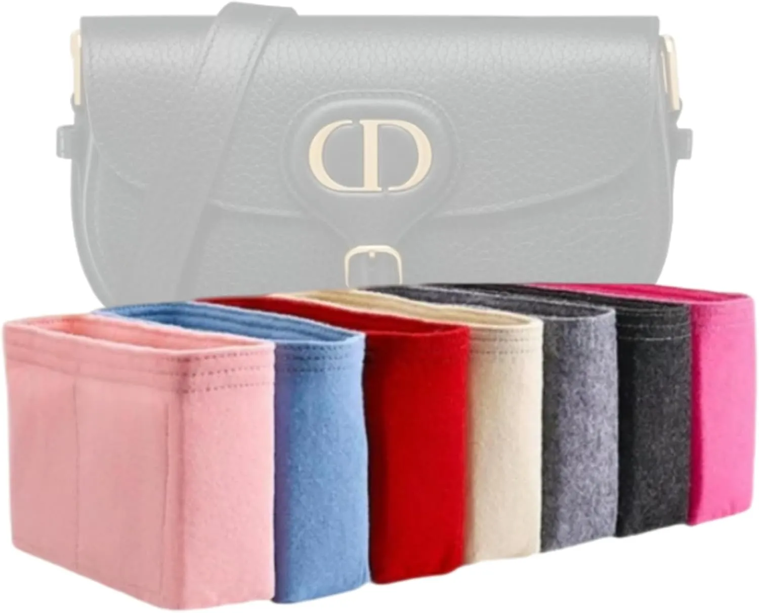 Xoppia Bag Organizer compatible with Dior Bobby East-West Bag. Felt Insert Liner for Women Handbag. (Beige, Style A: Exposure)