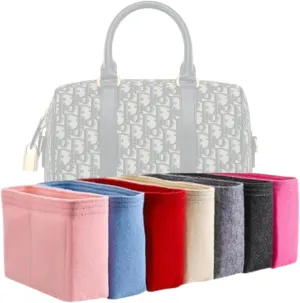 Xoppia Bag Organizer compatible with Dior Groove 25 Bag. Felt Insert Liner for Women Handbag. (Black, Style B: Side Zipper)