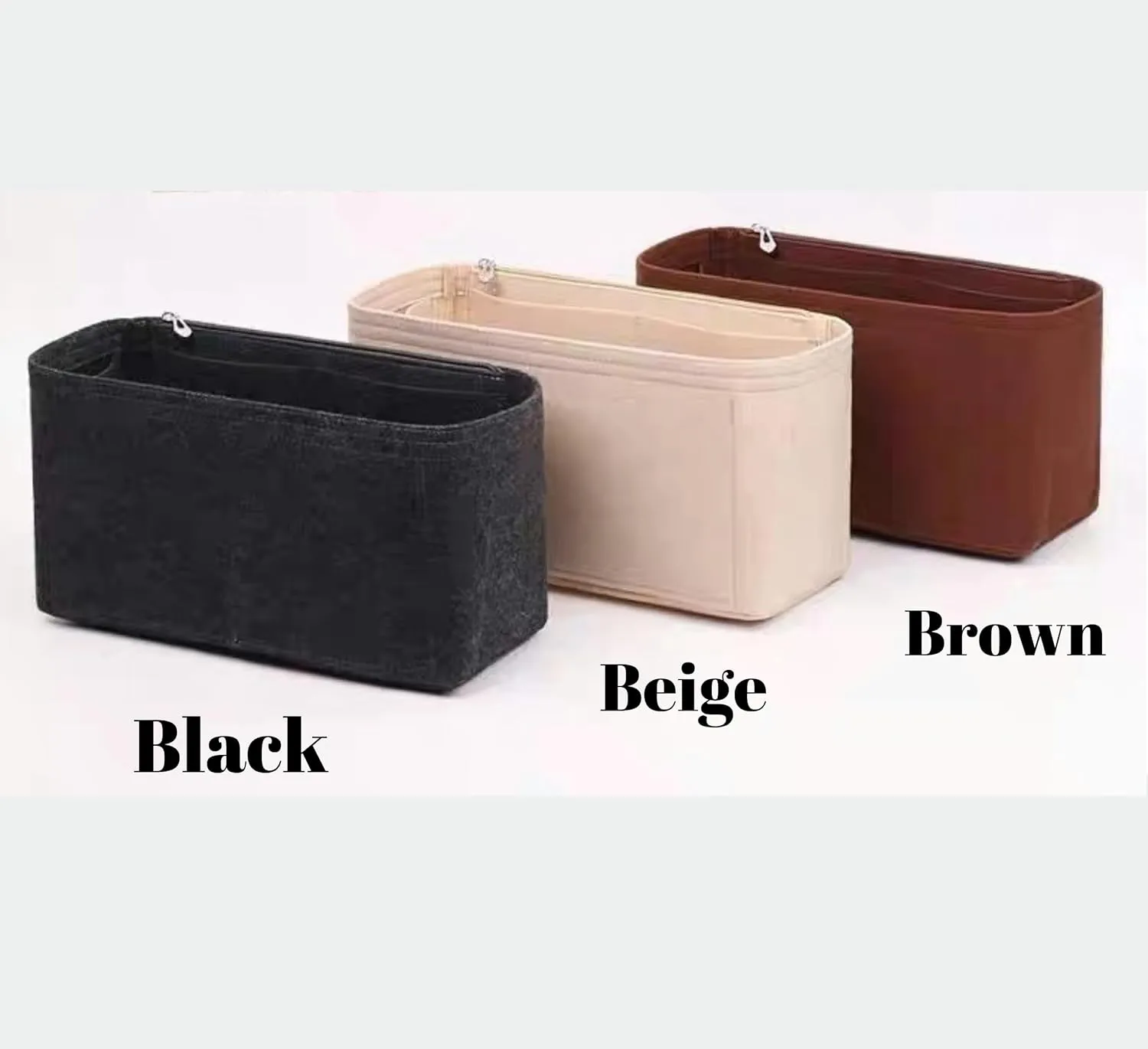 Xoppia Bag Organizer compatible with Dior Medium Book Tote. Felt Insert Liner for Women Handbag. (Beige, Style B)