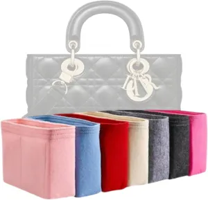 Xoppia Bag Organizer compatible with Dior Medium Lady D-Joy Bag. Felt Insert Liner for Women Handbag. (Beige, Style A: Exposure)
