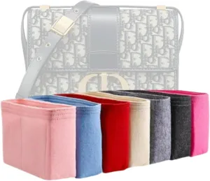 Xoppia Bag Organizer compatible with Dior Small 30 Montaigne Bag. Felt Insert Liner for Women Handbag. (Beige, Style A: Exposure)