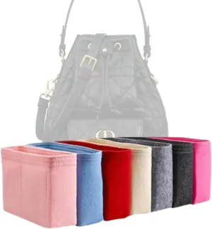 Xoppia Bag Organizer compatible with Dior Small Caro Bucket Bag. Felt Insert Liner for Women Handbag. (Brown, Style A: Exposure)