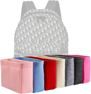 Xoppia Bag Organizer compatible with Dior Travel Backpack. Felt Insert Liner for Women Handbag. (Black, Style A)