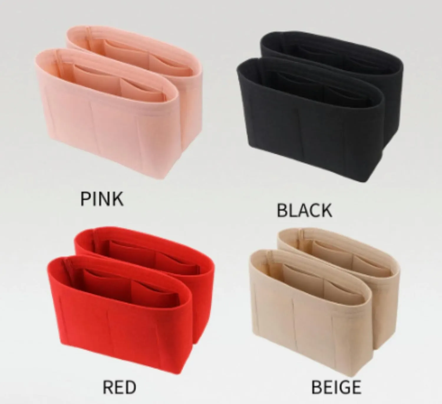 Xoppia Bag Organizer compatible with Gucci GG Emblem Small Bucket Bag. Felt Insert Liner for Women Handbag. (Beige, Style A)