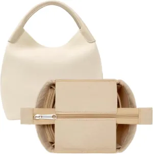 Xoppia Bag Organizer compatible with Loro Piana Large Bale Bag. Felt Insert Liner for Women Handbag. (Black, Style A)