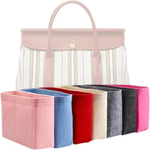 Xoppia Bag Organizer compatible with Loro Piana Loom bag L32. Felt Insert Liner for Women Handbag. (Beige, Style A)