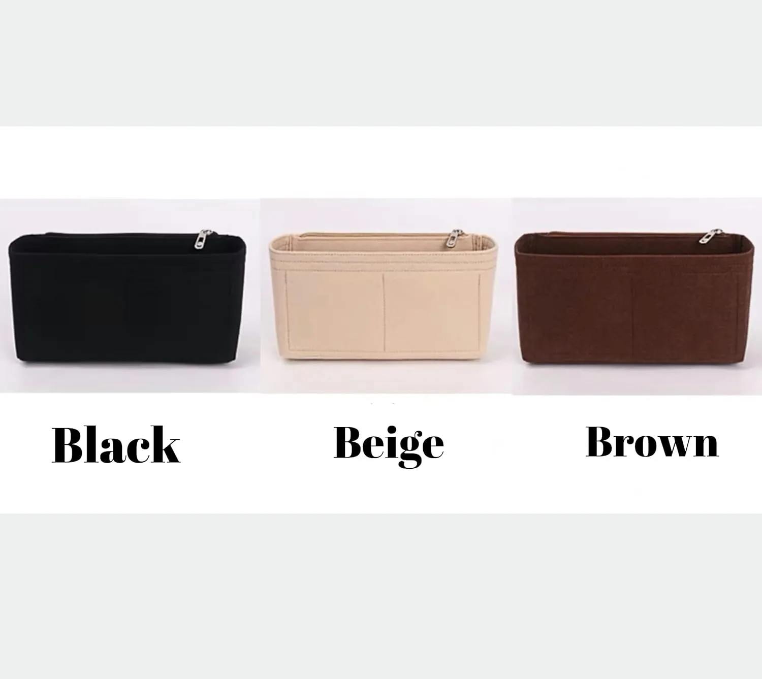 Xoppia Bag Organizer compatible with Marni Museo Small Bag. Felt Bag Insert for Handbag. Bag Liner for Women Tote Bags. (Black, Style A: Exposure)