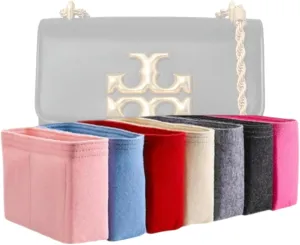 Xoppia Bag Organizer compatible with Tory Burch Small Eleanor Bag. Felt Insert Liner for Women Handbag. (Brown, Style A: Exposure)