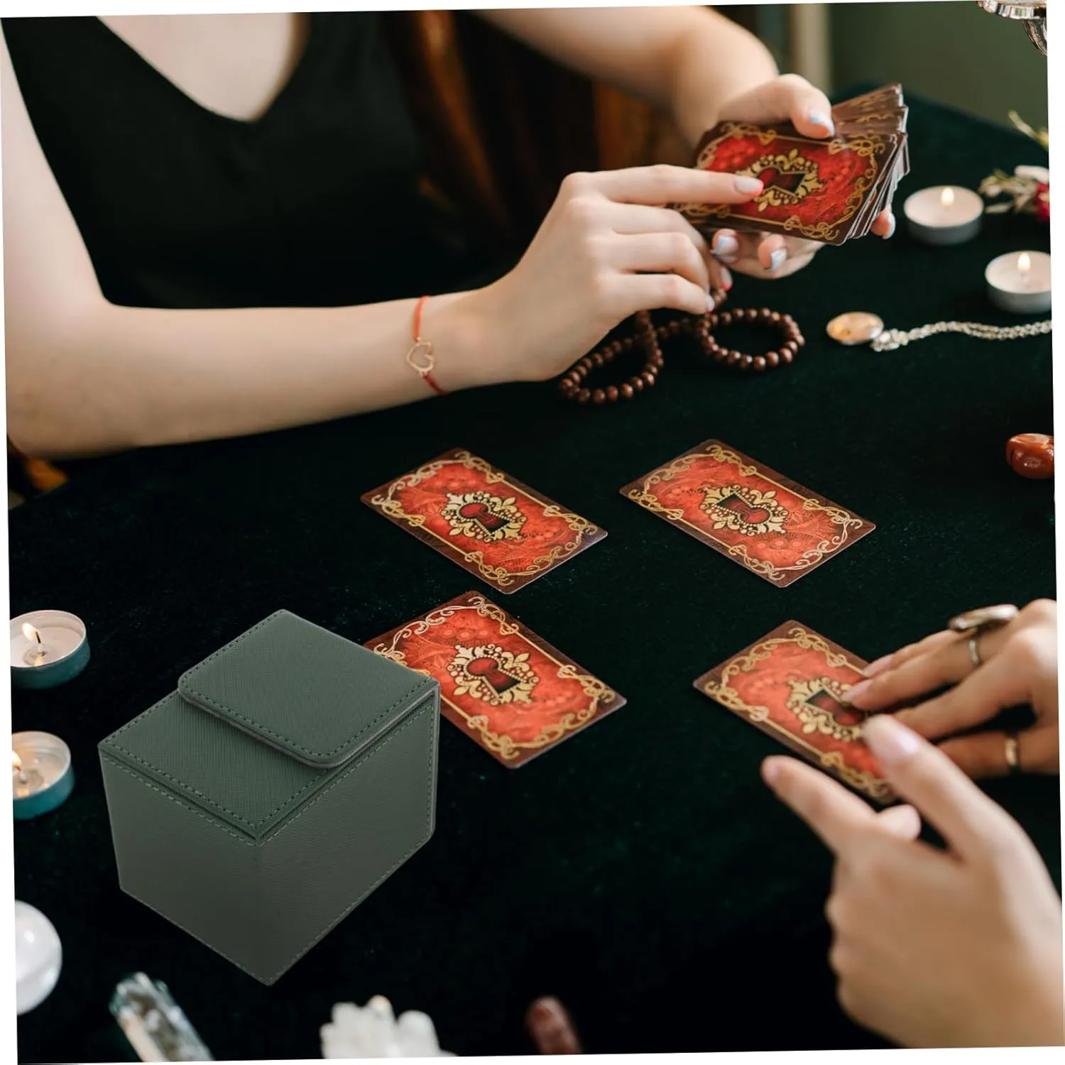 Yardwe 2pcs Games Cards Pu Case Compact Storage Box for Trading Cards More Magnetic Insert Organizer for Home Friends Safe Design