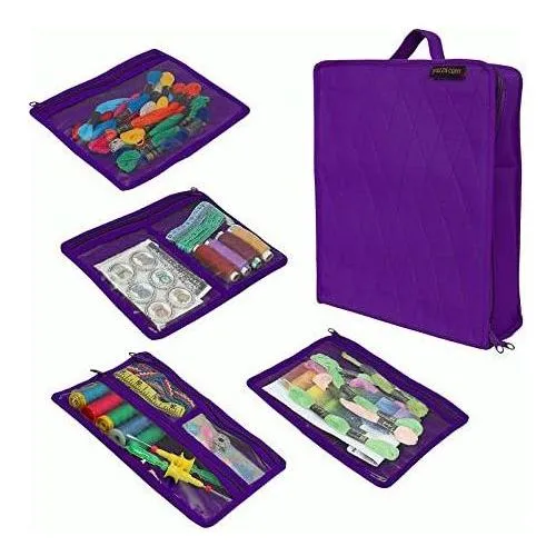 Yazzii Craft Box with Fabric Top - Portable Organizer