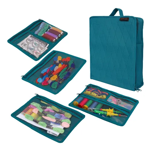 Yazzii Craft Box with Fabric Top - Portable Organizer
