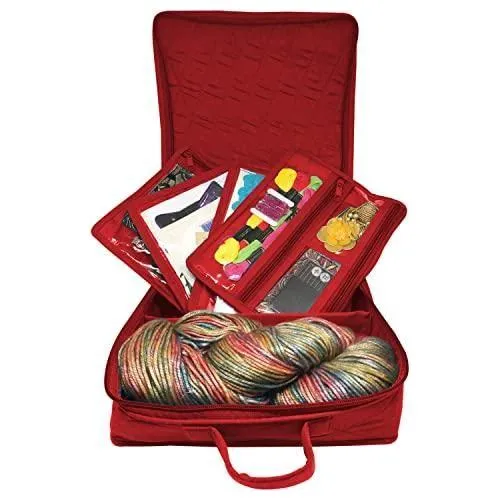 Yazzii Craft Box with Fabric Top - Portable Organizer