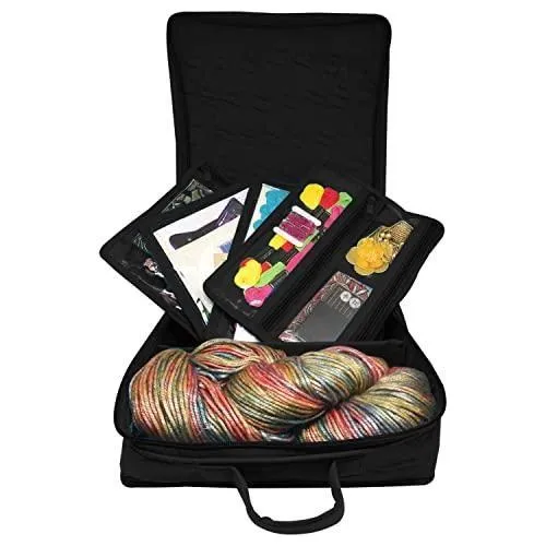 Yazzii Craft Box with Fabric Top - Portable Organizer