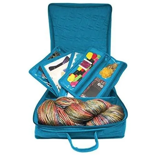 Yazzii Craft Box with Fabric Top - Portable Organizer