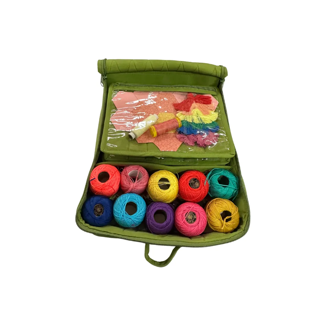 Yazzii Craft Box with Fabric Top - Portable Organizer