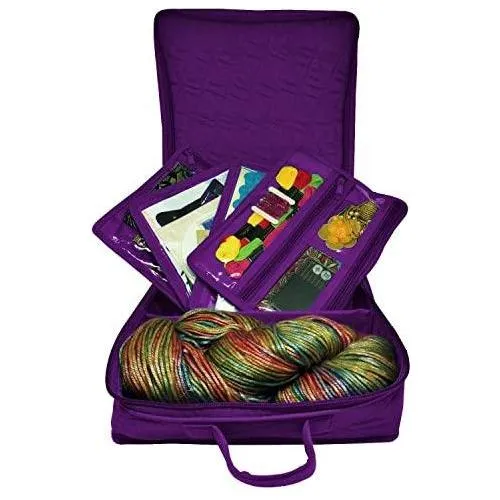 Yazzii Craft Box with Fabric Top - Portable Organizer