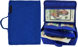 Yazzii Original Craft Organizer Tote Bag- Portable Storage Bag Organizer - Multipurpose Storage Organizer for Crafts, Toiletries, Medication, Cosmetics & Jewelry Royal Blue