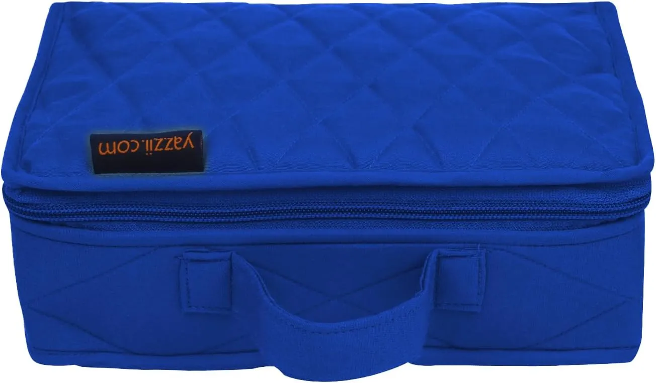 Yazzii Original Craft Organizer Tote Bag- Portable Storage Bag Organizer - Multipurpose Storage Organizer for Crafts, Toiletries, Medication, Cosmetics & Jewelry Royal Blue