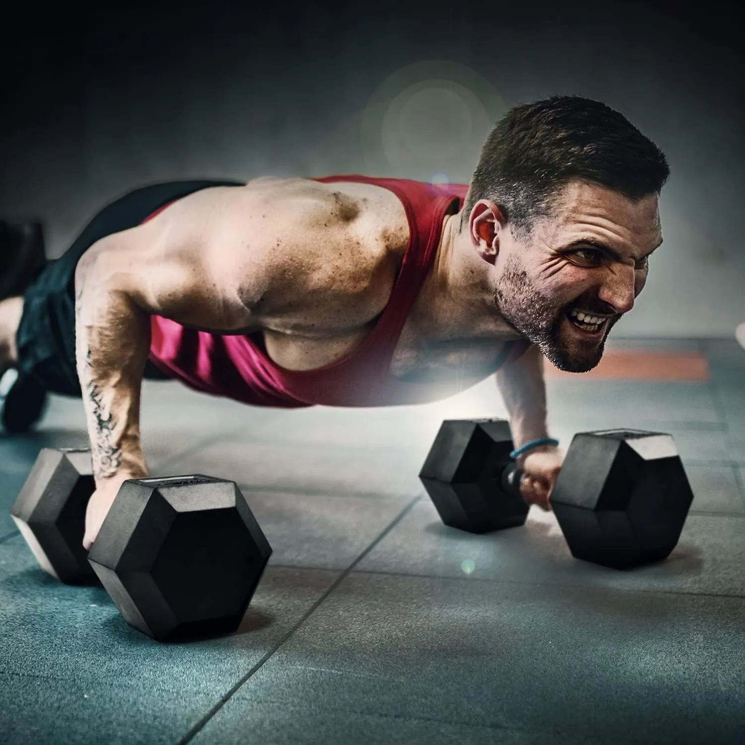 Yes4All Rubber Grip Encased Hex Dumbbells – Hand Weights With Anti-Slip 5-50 LBS Pair/Set