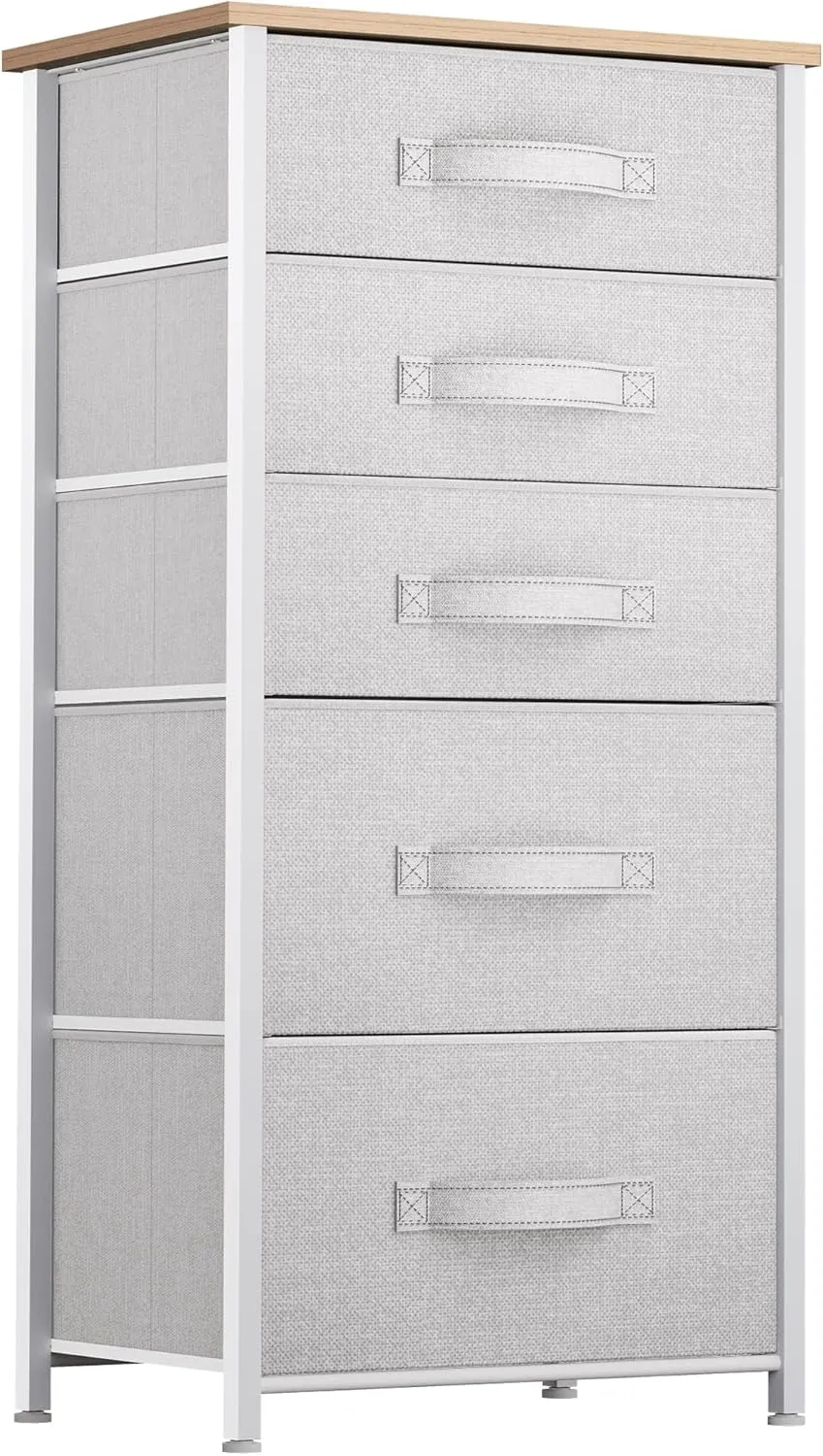 YITAHOME Tall 5 Drawer Dresser, Fabric Storage Tower, Fabric Dresser for Bedroom, Organizer Unit for Bedroom, Living Room, Hallway, Closets