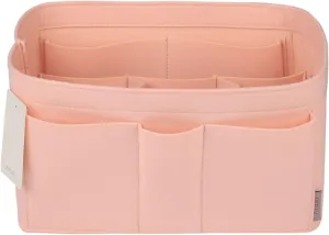 ZTUJO Purse Organizer Insert, Felt Bag Organizer For Handbag Purse Organizer,13 Colors, 6 Size (Slender Medium, Brush Pink)